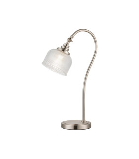 DeRuyter Table Lamp 1 Light E27 Satin Nickel/Clear Glass-1