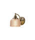 DeRuyter Switched Wall Light 1 Light E27 Antique Brass/Amber Glass-1