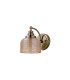 DeRuyter Switched Wall Light 1 Light E27 Antique Brass/Amber Glass-4
