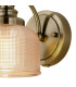 DeRuyter Switched Wall Light 1 Light E27 Antique Brass/Amber Glass-6
