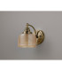 DeRuyter Switched Wall Light 1 Light E27 Antique Brass/Amber Glass-7