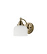 DeRuyter Switched Wall Light 1 Light E27 Antique Brass/Frosted Glass-4