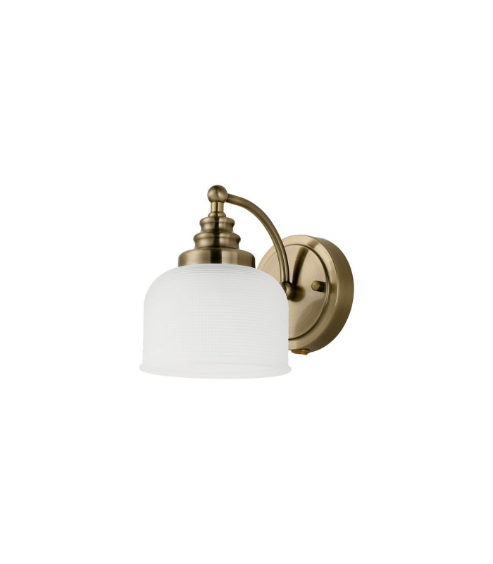DeRuyter Switched Wall Light 1 Light E27 Antique Brass/Frosted Glass-4