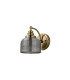 DeRuyter Switched Wall Light 1 Light E27 Antique Brass/Smoke Glass-4