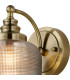 DeRuyter Switched Wall Light 1 Light E27 Antique Brass/Smoke Glass-6