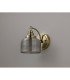 DeRuyter Switched Wall Light 1 Light E27 Antique Brass/Smoke Glass-7