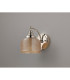 DeRuyter Switched Wall Light 1 Light E27 Polished Nickel/Amber Glass-6