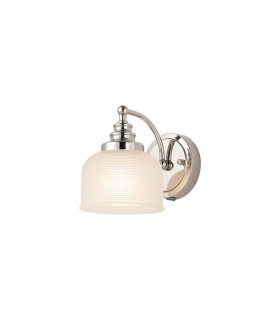 DeRuyter Switched Wall Light 1 Light E27 Polished Nickel/Frosted Glass-1