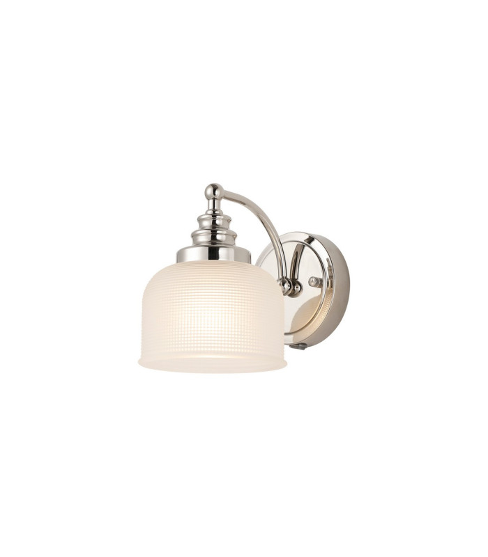 DeRuyter Switched Wall Light 1 Light E27 Polished Nickel/Frosted Glass-1
