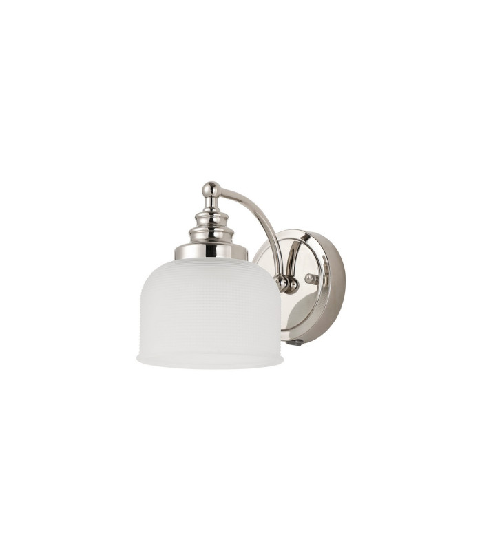 DeRuyter Switched Wall Light 1 Light E27 Polished Nickel/Frosted Glass-4