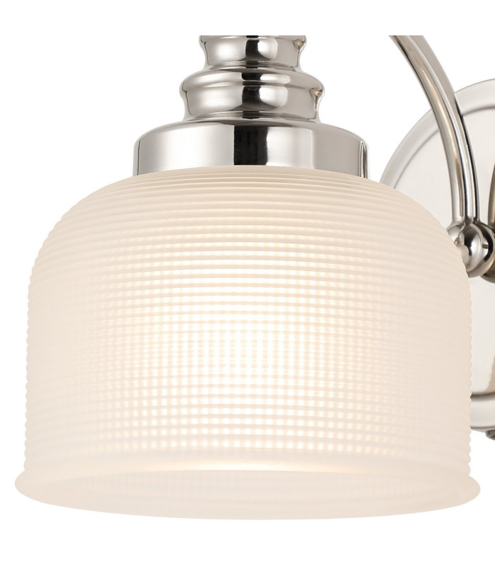 DeRuyter Switched Wall Light 1 Light E27 Polished Nickel/Frosted Glass-5