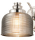 DeRuyter Switched Wall Light 1 Light E27 Polished Nickel/Smoke Glass-5