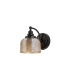 DeRuyter Switched Wall Light 1 Light E27 Satin Black/Amber Glass-3