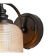 DeRuyter Switched Wall Light 1 Light E27 Satin Black/Amber Glass-5