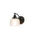 DeRuyter Switched Wall Light 1 Light E27 Satin Black/Clear Glass-1