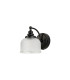 DeRuyter Switched Wall Light 1 Light E27 Satin Black/Clear Glass-4