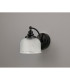 DeRuyter Switched Wall Light 1 Light E27 Satin Black/Clear Glass-7