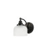 DeRuyter Switched Wall Light 1 Light E27 Satin Black/Frosted Glass-4