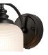 DeRuyter Switched Wall Light 1 Light E27 Satin Black/Frosted Glass-6