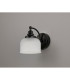 DeRuyter Switched Wall Light 1 Light E27 Satin Black/Frosted Glass-7