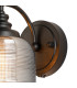 DeRuyter Switched Wall Light 1 Light E27 Satin Black/Smoke Glass-6