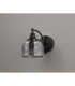 DeRuyter Switched Wall Light 1 Light E27 Satin Black/Smoke Glass-7