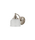 DeRuyter Switched Wall Light 1 Light E27 Satin Nickel/Clear Glass-4