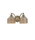 DeRuyter Switched Double Wall Light 2 Light E27 Antique Brass/Amber Glass-4