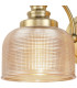 DeRuyter Switched Double Wall Light 2 Light E27 Antique Brass/Amber Glass-5
