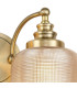 DeRuyter Switched Double Wall Light 2 Light E27 Antique Brass/Amber Glass-7