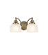 DeRuyter Switched Double Wall Light 2 Light E27 Antique Brass/Frosted Glass-1