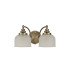 DeRuyter Switched Double Wall Light 2 Light E27 Antique Brass/Frosted Glass-4