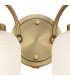 DeRuyter Switched Double Wall Light 2 Light E27 Antique Brass/Frosted Glass-6