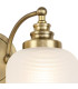DeRuyter Switched Double Wall Light 2 Light E27 Antique Brass/Frosted Glass-7