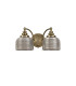DeRuyter Switched Double Wall Light 2 Light E27 Antique Brass/Smoke Glass-4