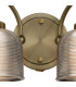 DeRuyter Switched Double Wall Light 2 Light E27 Antique Brass/Smoke Glass-6