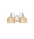 DeRuyter Switched Double Wall Light 2 Light E27 Polished Nickel/Amber Glass-1