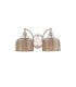 DeRuyter Switched Double Wall Light 2 Light E27 Polished Nickel/Amber Glass-4