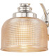 DeRuyter Switched Double Wall Light 2 Light E27 Polished Nickel/Amber Glass-5