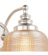 DeRuyter Switched Double Wall Light 2 Light E27 Polished Nickel/Amber Glass-7