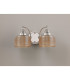 DeRuyter Switched Double Wall Light 2 Light E27 Polished Nickel/Amber Glass-8