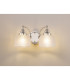 DeRuyter Switched Double Wall Light 2 Light E27 Polished Nickel/Frosted Glass-3