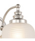 DeRuyter Switched Double Wall Light 2 Light E27 Polished Nickel/Frosted Glass-7