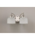 DeRuyter Switched Double Wall Light 2 Light E27 Polished Nickel/Frosted Glass-8