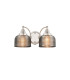 DeRuyter Switched Double Wall Light 2 Light E27 Polished Nickel/Smoke Glass-1