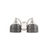 DeRuyter Switched Double Wall Light 2 Light E27 Polished Nickel/Smoke Glass-4