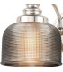 DeRuyter Switched Double Wall Light 2 Light E27 Polished Nickel/Smoke Glass-5