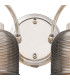 DeRuyter Switched Double Wall Light 2 Light E27 Polished Nickel/Smoke Glass-6