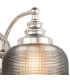 DeRuyter Switched Double Wall Light 2 Light E27 Polished Nickel/Smoke Glass-7