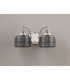 DeRuyter Switched Double Wall Light 2 Light E27 Polished Nickel/Smoke Glass-8